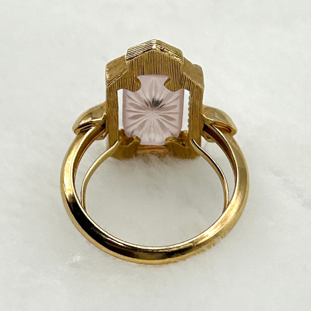 ✨ Vintage ‘Frostlights’ Art Deco Camphor Glass Gold Tone Ring – Size 7.5 ✨ - Picture 8 of 16